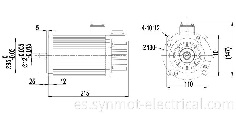 SYNMOT 1.5KW 1N.M 8000RPM ALTA EFICIENCIA 220V PMSM Encoder Absolute SERVO MOTOR